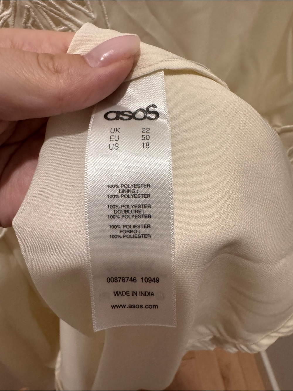ASOS Curve Ivory Embroidered Babydoll Swing Dress – NWT – Size US 18 / UK 22 - Picture 3 of 6